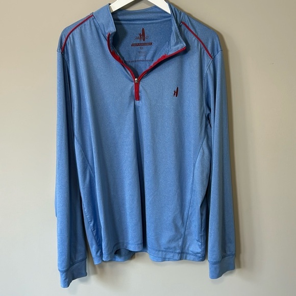 Johnnie O Prep Performance Quarter Zip Pullover Blue Red Long Sleeve Size XL - Picture 1 of 9